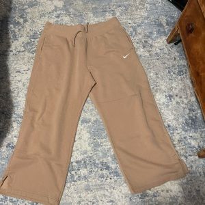 Nike xxl beige fleece wide leg sweat pants